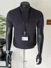 Camiseta de Tricô Manga Curta para Homem, Gola Meio Alta, Listrada, Slim Fit, Estilo Old Money, Seda Gelada, Verão, Dropshipping Transfronteiriço, Atacado de Fábrica