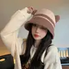 Nuevo Sombrero de Pescador Estilo Coreano Otoño e Invierno para Mujer con Orejeras, Sombrero de Pescador de Punto Cálido de Felpa, Sombrero de Pescador de Moda Casual Tendencia