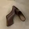 Primeiro Encontro Calçados Sazonais Mules Slip-On Salto Bloco Bico Fechado, Solado Macio Confortável, Aumenta a Altura, Sapatos de Trabalho Estilosos para Mulheres