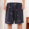 Pantalones de pijama de verano de algodón y seda para hombre, pantalones cortos casuales finos, sueltos, para uso exterior, para el hogar, pantalones deportivos de talla grande