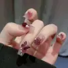 Manicura Francesa de Venta Caliente Transfronteriza Europea y Americana Parches de Uñas Postizas de Alta Gama Uñas Portátiles Estilo Ojo de Gato Removibles