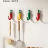 Gancho adhesivo creativo sin taladro para colgar llaves detrás de la puerta, perchero para la entrada, colgador de ropa de pared