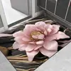 Alfombra Decorativa de Entrada Floral Tridimensional de Tierra de Diatomeas, Absorbente de Agua, Resistente a la Suciedad, Antideslizante