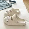 Zuecos Mary Jane Casuales de Estilo Francés para Mujer con Encaje Vintage EVA para Verano, Viajes al Aire Libre y Uso Casual