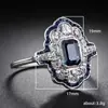 Anillo Azul Pavo Real con Colgante Hui Tan Diseño de Gota de Aceite Anillo para Dedo de Mujer Encaje Hueco Círculo Delgado Venta al por Mayor