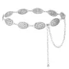 Cadena de Cintura de Cadena Metálica Retro Europea y Americana Decorativa Versátil para Mujer Combinación de Verano Falda Vestido Traje Cinturón Ancho para Damas