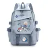 Mochila de Dibujos Animados Anime Tiburón Chica Gawr Gura, para Niños y Niñas, Estudiantes de Primaria y Secundaria, Gran Capacidad, Bolso Escolar Casual