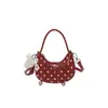 Bolsa Infantil Estilo Princesa Doce Bolinhas Laço Mini Bolsa de Mão Bolsa Meia-Lua Estilosa Fashionable Bolsa Acessório para Meninas