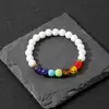 Pulsera de Yoga Youjia Jewelry de Piedra Natural Colorida, Pulsera Elástica Trenzada de Piedra Volcánica de Lava, Venta Caliente Transfronteriza