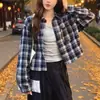 Elegante camisa de cuadros para mujer, nueva colección de primavera y otoño, moderna, rejuvenecedora, versátil, adelgazante, chaqueta corta casual, top de moda