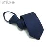Vestido sin corbata Etiqueta negra Camisa de negocios coreana para hombre Versión estrecha de 7 cm Trabajo Corbata con cremallera Seguridad