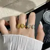 Anillo de Plata de Ley S925 Geométrico Marquise Completo de Diamante para Mujer Diseño de Nicho Alto Gama Abierto Ajustable Anillo para Dedo Índice Accesorio para Apilar