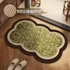 Alfombra de Piso para Baño Tejida de Lino de Viento Usada Alfombrilla para Pies Absorbente de Secado Rápido para Inodoro Baño Alfombrilla Antideslizante Resistente al Desgaste Resistente a la Suciedad Retro
