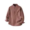 Camisa Retro de Lino Estilo Chino con Cuello Alto y Manga Larga para Hombre, Nueva Colección Primavera 2026, Moderna, Holgada, Sencilla, Lujo Ligero, Casual