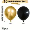 Melhor Venda na Amazon Conjunto de Balões de Látex Preto Dourado com 36 Peças Decoração de Festa de Aniversário, Casamento, Tema de Ano Novo