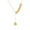 Collar con Borla de Monedas de Cobre para Mujer, Nuevo Estilo Chino con Diseño Hueco, Elegante y de Moda con Diseño de Moneda, Cadena para Clavícula de Gama Alta de Nicho