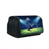 Amazon Temu Transfronterizo Nuevo Estuche para Lápices de Fútbol Deportivo Gran Capacidad Caja de Papelería para Estudiantes Bolsa de Papelería Doble Capa para Niños