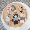 Colete Fofo Coreano e Japonês Laço de Pérola Chaveiro Urso de Toalha Pingente Acabado de Boneca para Bolsa Cartoon