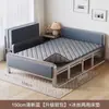 Cama plegable de uso doméstico con estructura de hierro, cama de siesta individual para viviendas de alquiler, cama doble portátil con estructura de hierro, cama simple de tablero duro, tipo económico