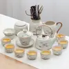 Lujo Ligero de Gama Alta Horno Ru Juego de Té Kung Fu para el Hogar Cerámica China Tetera Taza de Té Bandeja de Té Pequeña Juego de Regalo