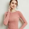 Suéter de punto sin lana para mujer, nuevo jersey de otoño con cuello redondo, manga larga, ajustado y cálido