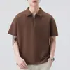 Ropa de Hombre Shanggu Camiseta Polo Casual Artística de Manga Corta Estilo Americano Holgada Japonesa Casual Moderna Cuello Camisero