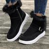 Nuevas Botas Cortas Gruesas de Comercio Exterior Otoño e Invierno Versión Coreana con Forro de Peluche, Zapatos de Algodón Gruesos Cálidos para Mujer con Ribete de Piel y Calidez Engrosada 2024