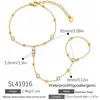 Pulseira de Aço Inoxidável Cruzada Fashionável Tendência Estilo Ins Corrente para Dorso da Mão Cravejada com Zircônia Banhada a Ouro 18K Real À Prova d'Água Resistente à Descoloração Joia para Mão