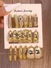 Nuevo Set de Pendientes Transfronterizos para Mujer, Combinación de Pendientes Geométricos Trenzados de Resina Estilo Ins Europeo y Americano, Pendientes al por Mayor