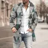 Novo Casaco Masculino de Comprimento Médio 2023 Estampa Digital 3D Moda Casual Top Masculino