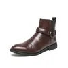 Botas Chelsea Masculinas Plus Size Transfronteiriças Estilo Britânico Moderno Retrô Aumentadoras de Altura Business Casual Botas de Couro de Cano Alto Botas Masculinas