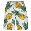 Éxito de moda europeo y americano transfronterizo más vendido verano vacaciones en la playa fruta estampado 3D casual secado rápido pantalones cortos pantalones de playa
