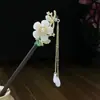 Horquilla de Madera con Borla Antigua de Ébano de Alta Calidad Nueva China Cheongsam Simple Elegante Disco para el Cabello Accesorios para el Cabello