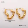 Pendientes de Estilo Europeo y Americano Transfronterizos, Lujo Ligero y Gama Alta Verano Forma de Corazón Diseño Geométrico Textura Nicho Pendientes de Gama Alta para Mujer