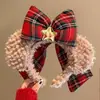 Tiara de Natal de Pelúcia Colorida Doce Estrela para Crianças, Grampo de Cabelo Fofo de Boneco de Neve de Natal, Acessórios de Fantasia para Meninas