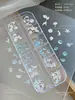Accesorios Translucidos Azules para Uñas con Temática Oceánica, Set de 12 Piezas de Conchas de Aurora de Color Sólido, Estrellas de Mar, Cola de Sirena, Decoraciones para Uñas DIY Portátiles