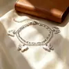 Joyería Transfronteriza Europea y Americana de Acero Inoxidable Nuevo Pulsera con Colgante Hueco en Forma de Mariposa para Mujer, Pulsera de Playa Moderna y Sencilla