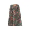 Jeans Camuflaje Floral Retro Americano de Trabajo Cortos para Hombre, Pantalones Rectos Sueltos de Longitud Media Tendencia de Verano Estilo Callejero