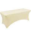 Cubremesa Elástico Rectangular de 6 pies Mantel Envolvente Completo para Boda al Aire Libre, Banquete, Evento, Cóctel, Forma de Abanico