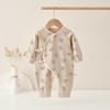 Mameluco para bebé Algodón puro Clase A Primavera y otoño Ropa base de terciopelo silencioso Ropa para recién nacido Ropa de manga larga de mariposa Pijama Harper
