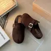 Sandalias planas estilo Birkenstock de suela gruesa y forradas de felpa para mujer, nueva colección otoño/invierno 2026, fáciles de poner, cálidas y con diseño de punta cerrada