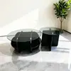 Mesa de centro para sala de estar con tapa de vidrio templado a prueba de explosiones, mesa de centro redonda combinada moderna minimalista para espacios pequeños, mesa de centro de exportación