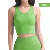 Sujetador Deportivo Ajustado Cuello Redondo Corto Sin Costuras Una Taza Chaleco de Fitness con Almohadilla en el Pecho Taza Fija Ropa de Yoga para Mujer