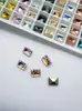 [Cristal de Açúcar Flash Super Diamante] Acessórios Populares para Nail Art Retangular de Ângulo Reto Cristal de Açúcar Ponto de Flash Super Fundo Pontiagudo Acessórios Coloridos para Unhas