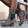 Botines de Talla Grande Transfronterizos para Mujer, Modelos Populares en Aliexpress, Botines de Moda Versátiles de Venta Caliente de Invierno para Mujer, Botas Europeas y Americanas para Mujer de Amazon al por Mayor