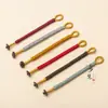 Cuerda Trenzada Nudo de Diamante Llavero con Bucle Abierto Colgante para Bolso Accesorio Asa de Cuerda Accesorio DIY de Cuerda