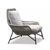 Conjunto de Mesa de Centro e Cadeiras de Rattan para Exterior Três Peças Pátio Jardim Ar Livre Varanda Lazer Corda Cadeira Sofá Individual