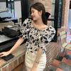 Camisa Quadrada com Decote Quadrado Floral Estilo Francês Chic Coreano Transfronteiriça Top Feminino Novo Design Verão 2026 Camisa Curta