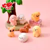 Accesorios de Resina de Familia de Perros Mini Simulada Muñeco de Cachorro Lindo Decoración de Escritorio DIY Casa de Muñecas Animales Pequeños