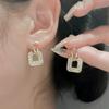 @Oferta Especial Coreanos Completamente de Diamante 2020 Nuevo Estilo Personalizados y Versátiles Cuadrados Aretes de Tachuela Completamente de Diamante, Modelo Descuento con Diamantes